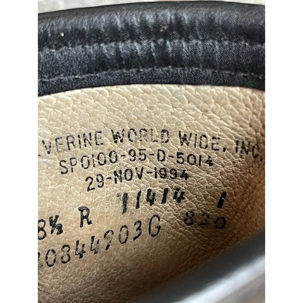 Vintage Wolverine Steel Toe Combat Boots USA Black Leather Military 8.5R 1994